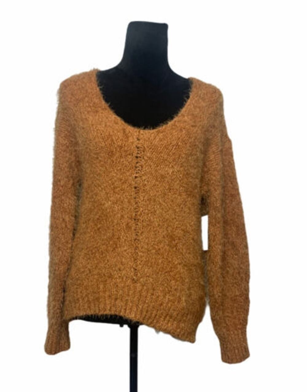 BP Size extra small Copper Brown Fuzzy Knit Pullover Sweater comfortable NEW